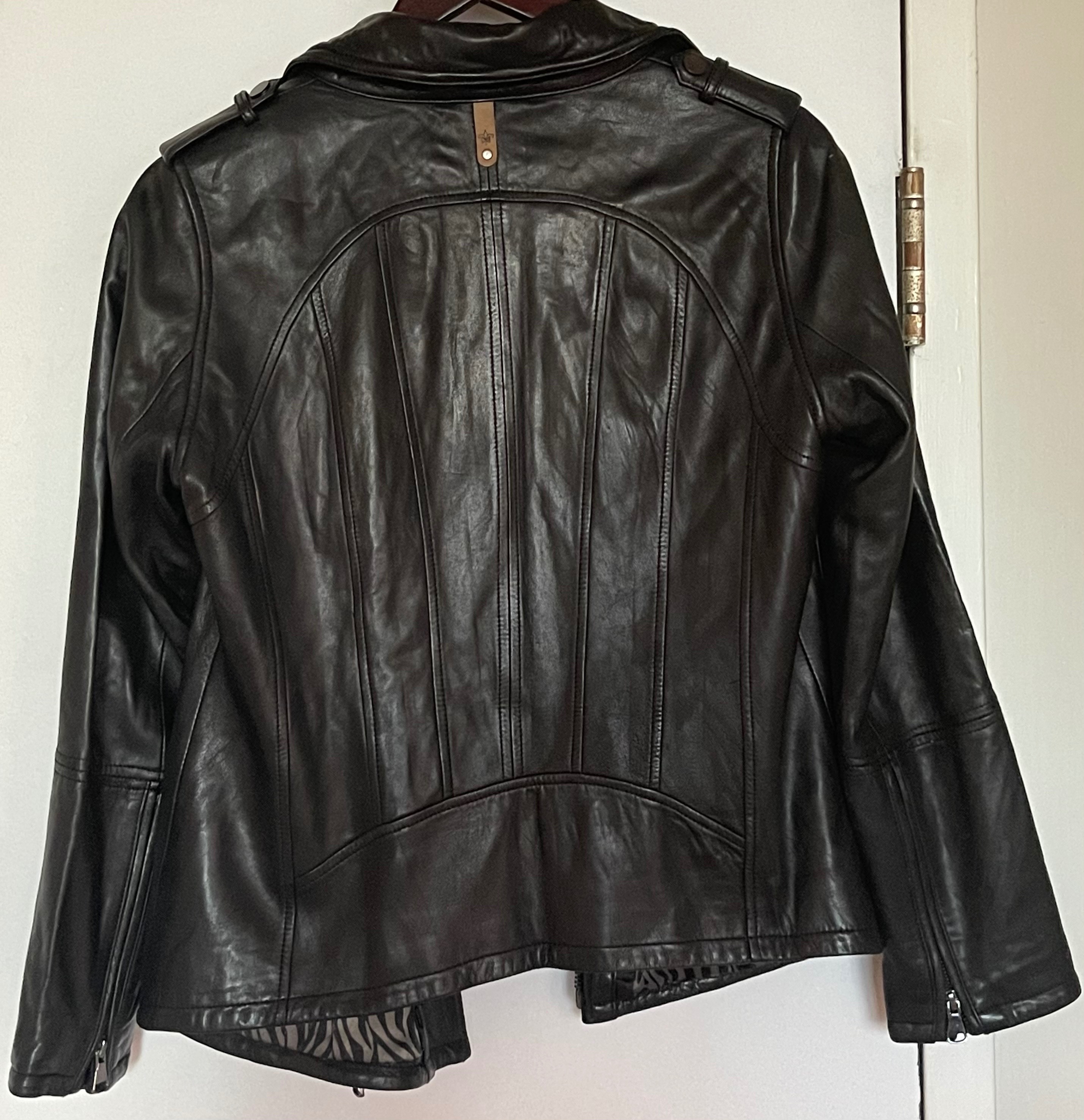 Mackage Genuine Lambskin Leather Moto Jacket - Size M - photo 3