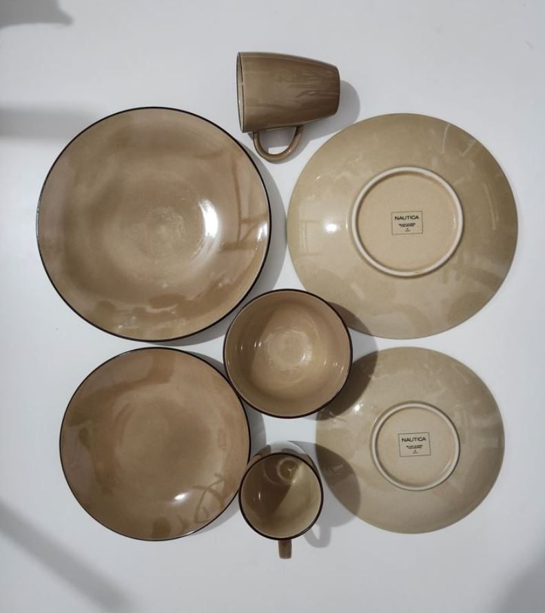 Plates Bowls Cups NAUTICA, Brand New, 7 Piece Set