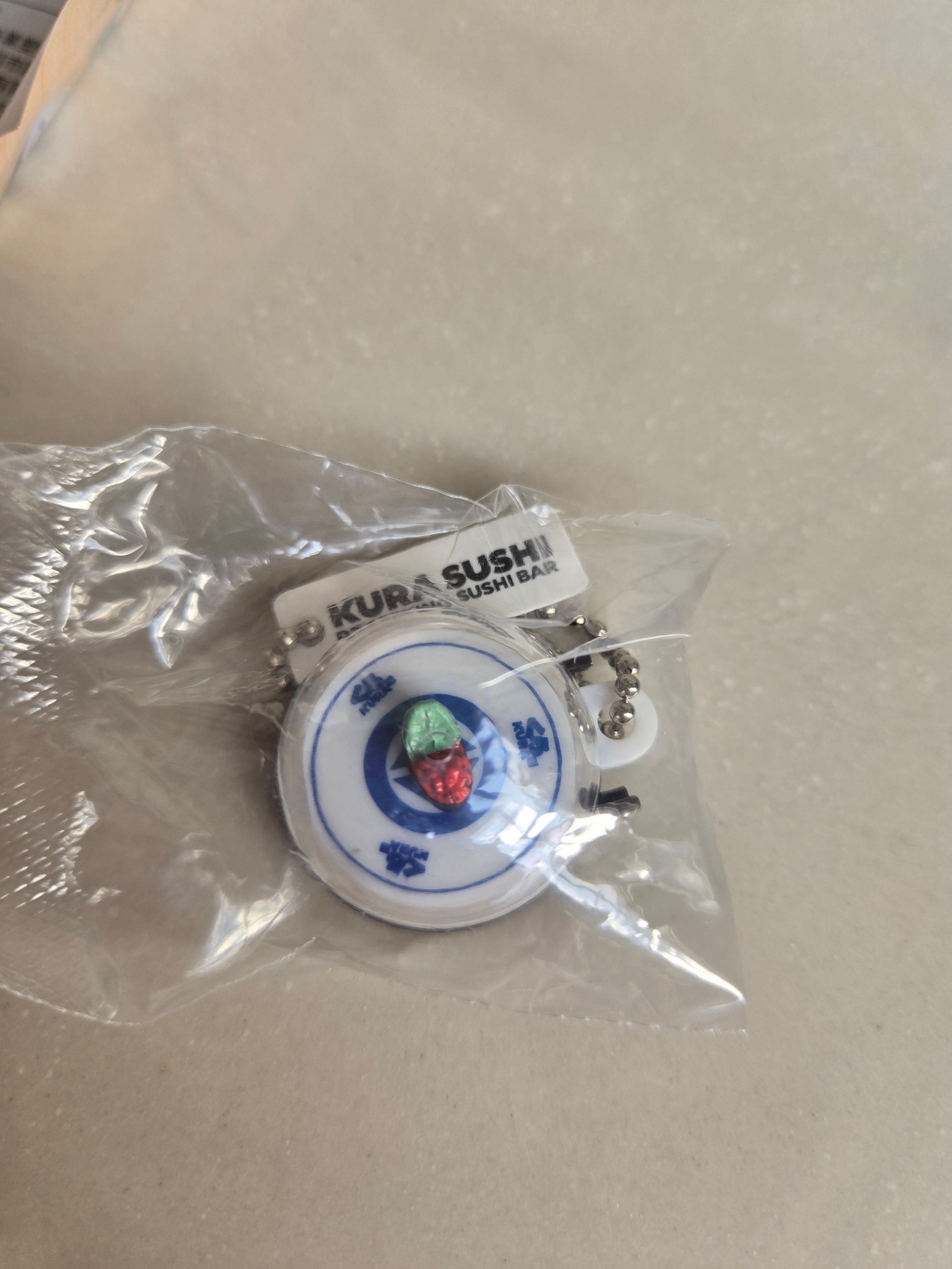 Cucumber Ikura Salmon Roe Kura Sushi Keychain Charm - photo 3