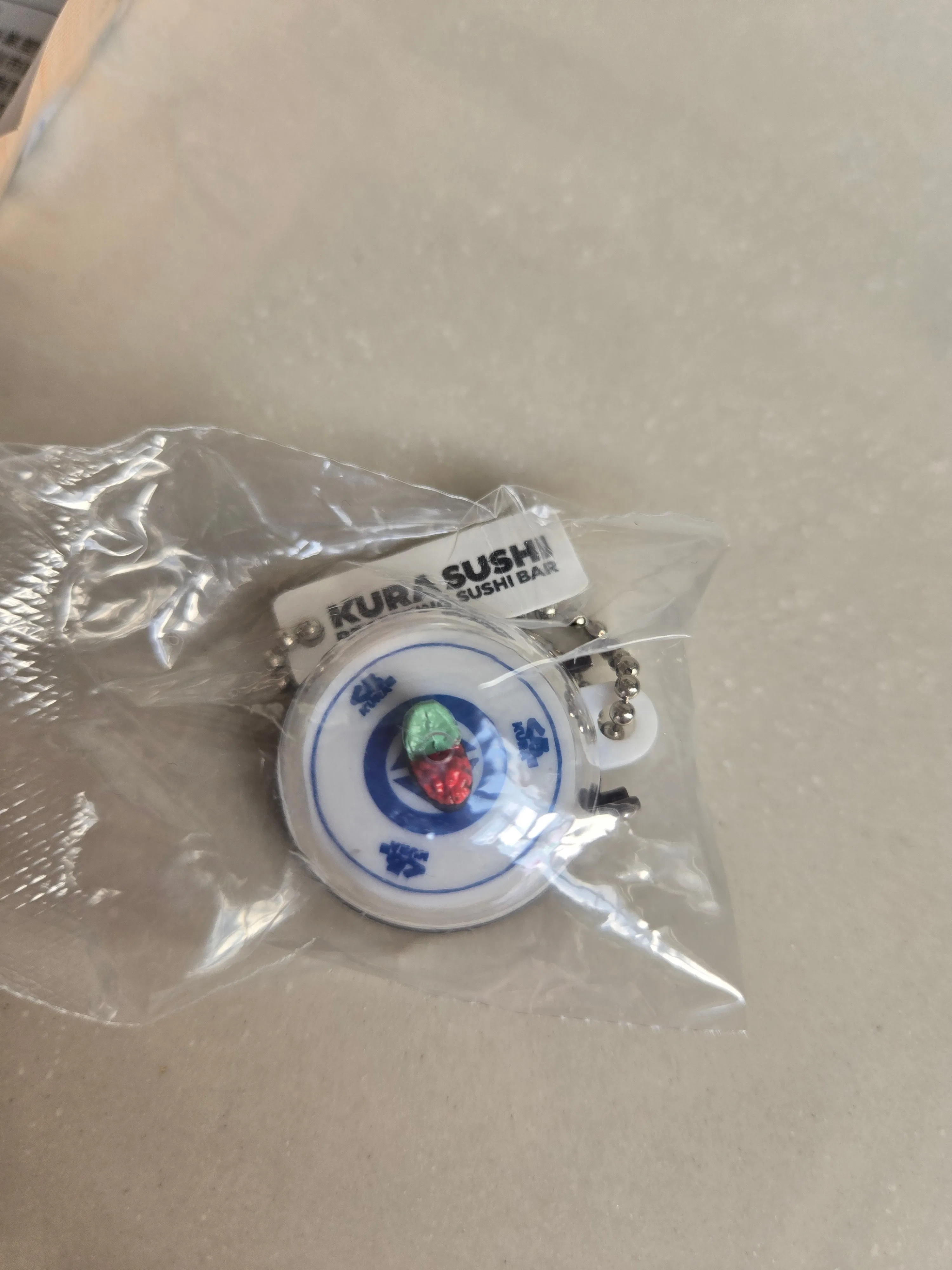 Cucumber Ikura Salmon Roe Kura Sushi Keychain Charm - photo 3