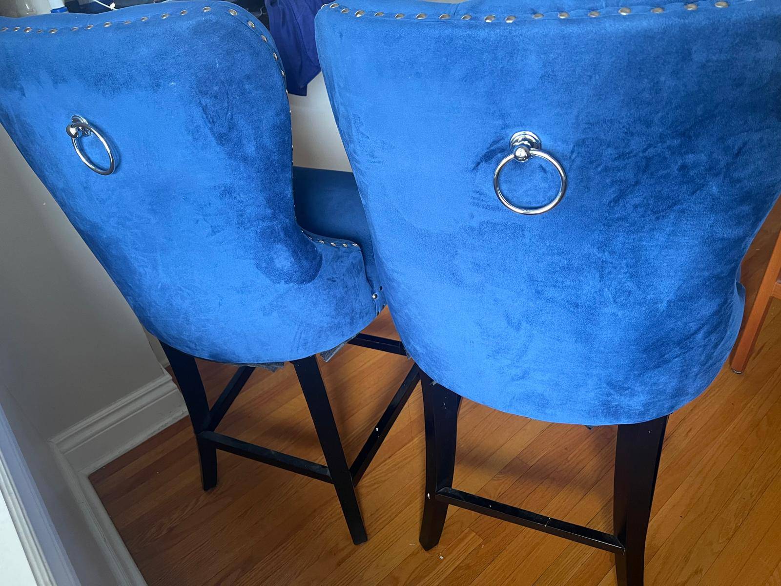 Baxton Studio Howell Fabric Counter Stools in Navy Blue - photo 5
