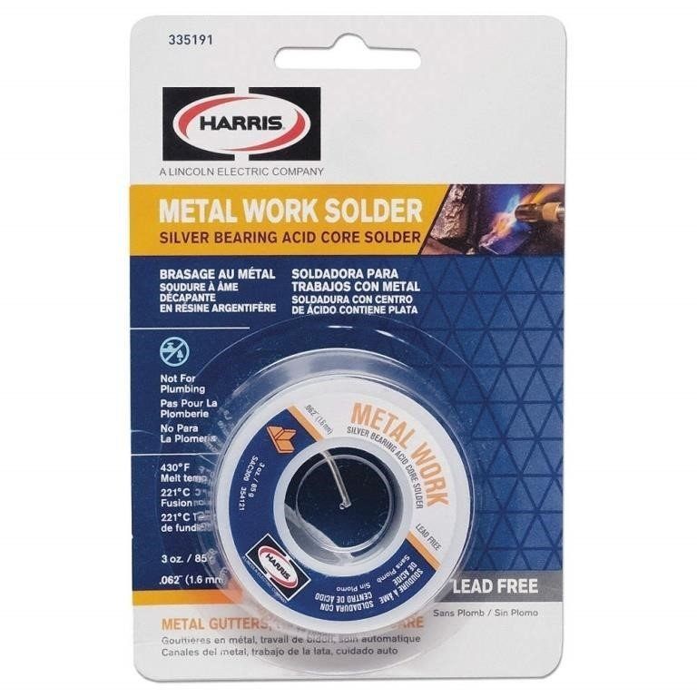 New Solid Wire Solder for Metalwork, Lead Free Melt Temp 430 3oz