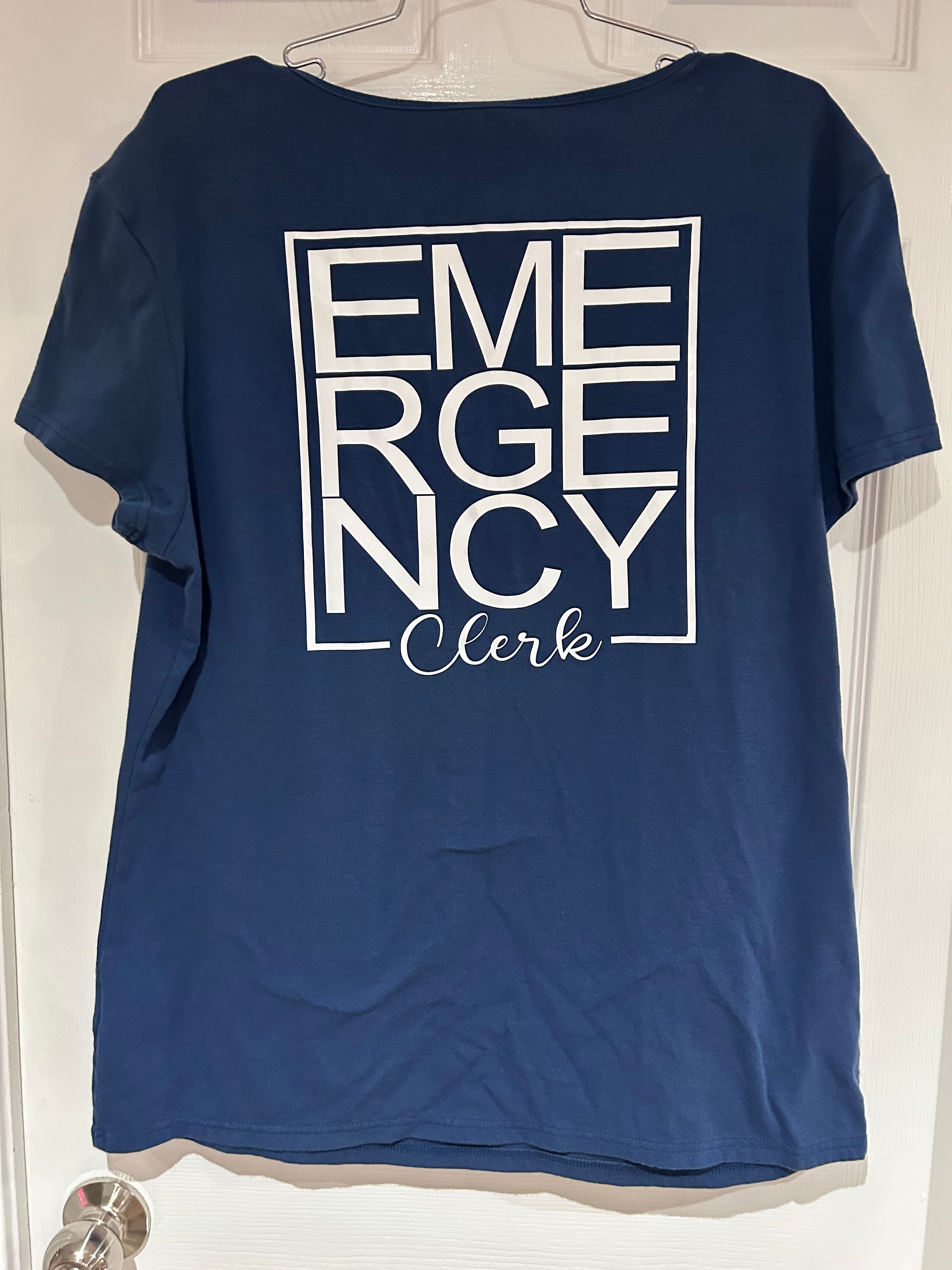 Emergency Clerk Navy Tee Like NEW - photo 2