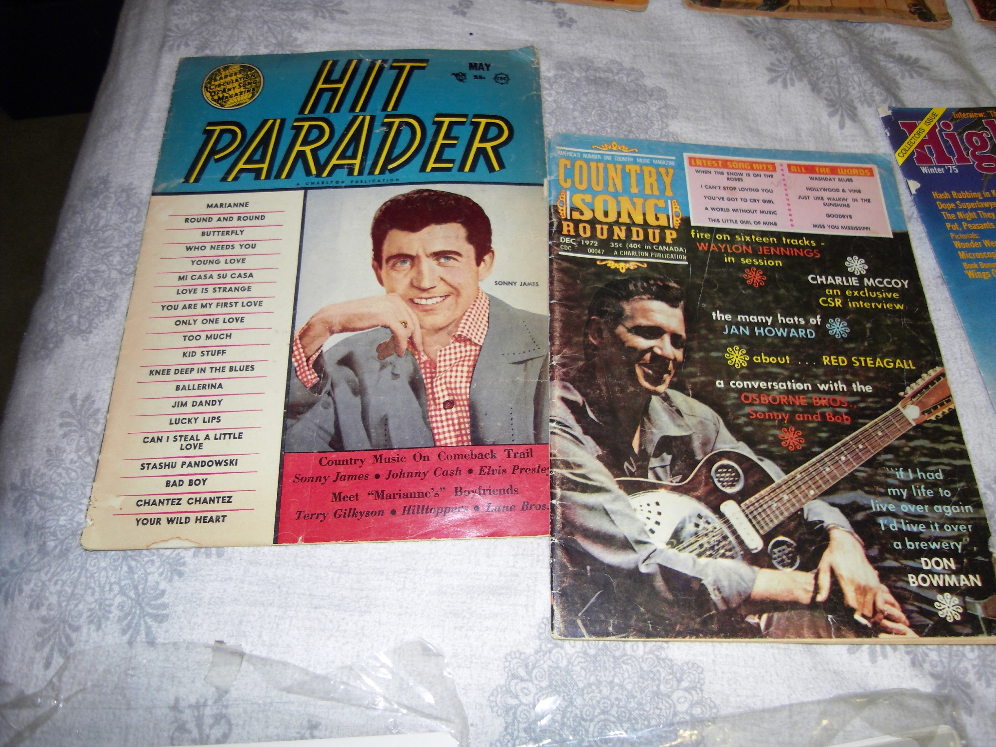 Vintage Hit Parader & Country Song Roundup Magazines