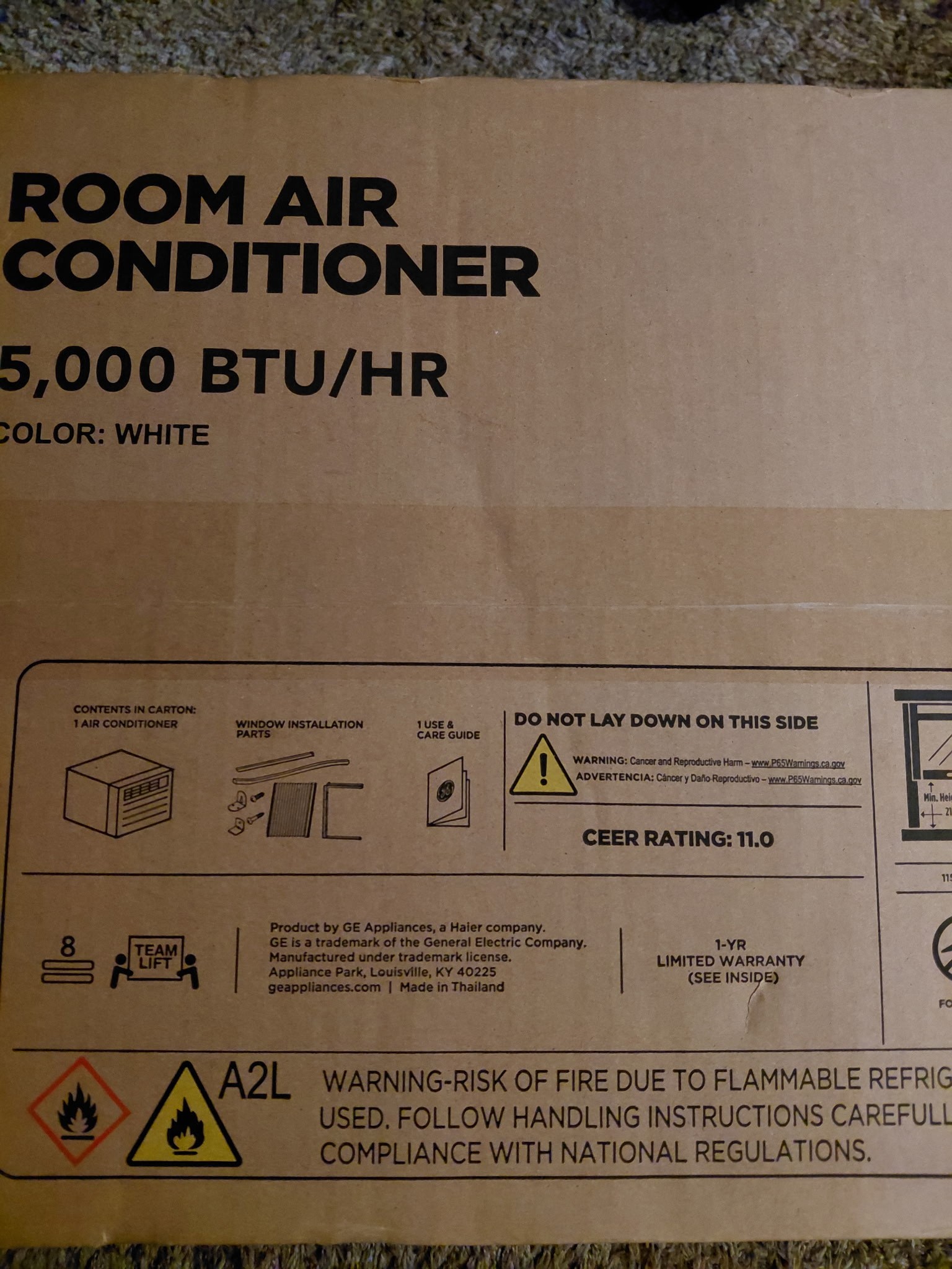 GE Appliances Room Air Conditioner /HR Whit5,000 BTUe - photo 2