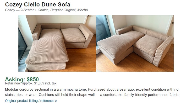 Cozey Ciello Dune Sofa - 2-Seater + Chaise - Mocha