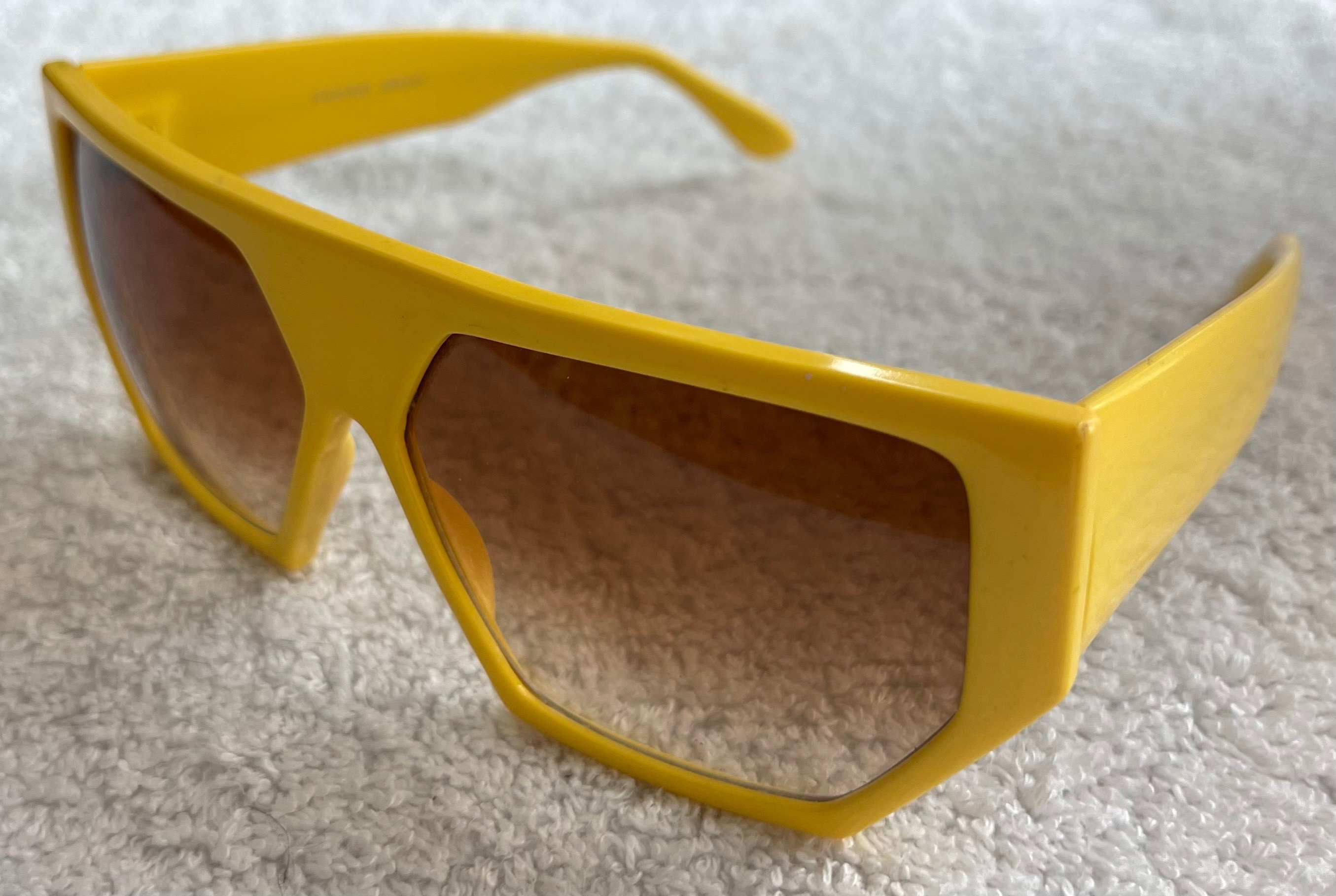 Vintage 80s Foster Grant Yellow Shield Sunglasses Frame - photo 2