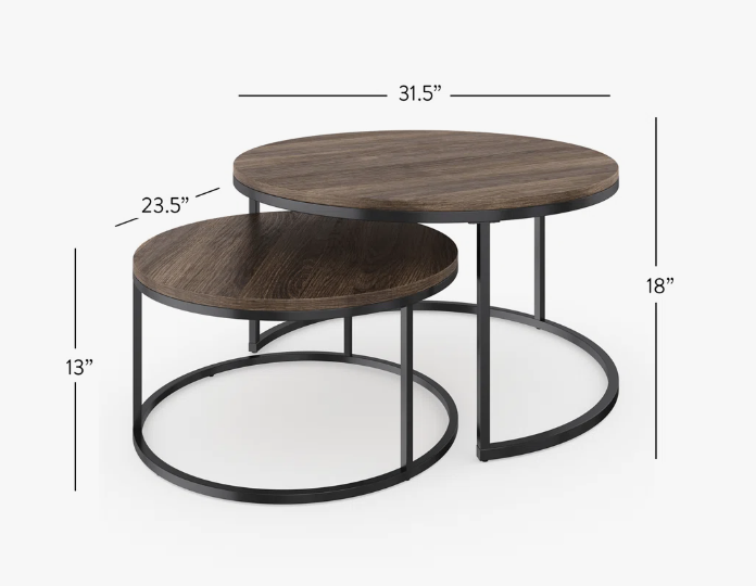 2-Piece Nesting Coffee Table Set - photo 4