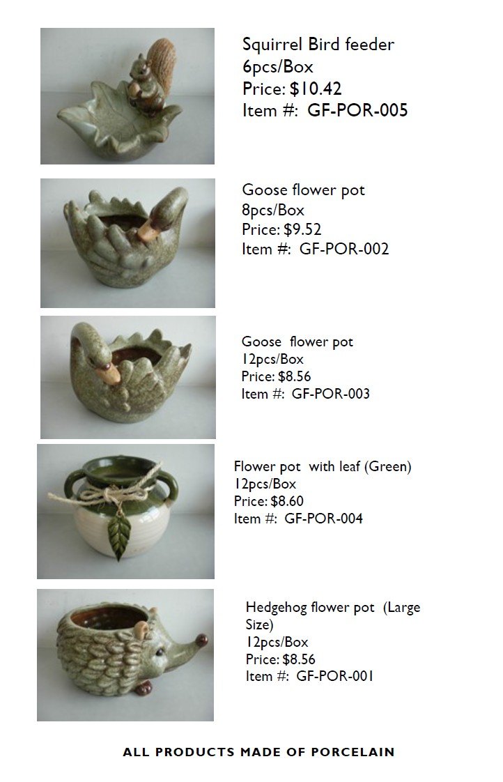 Decorative percelain flowerpots
