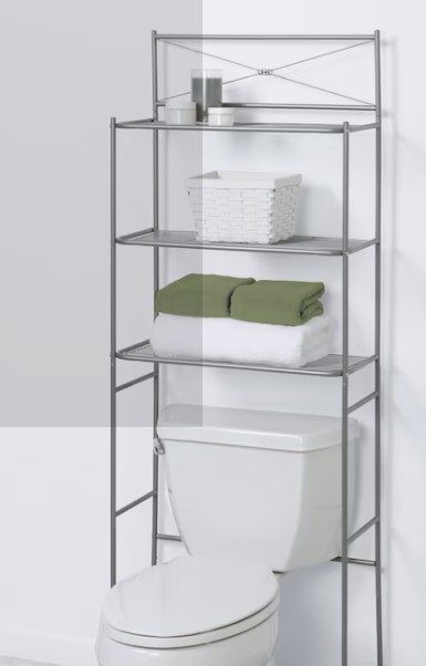 Bathroom Silver Stainless Steel Cabinet Space Saver - photo 2