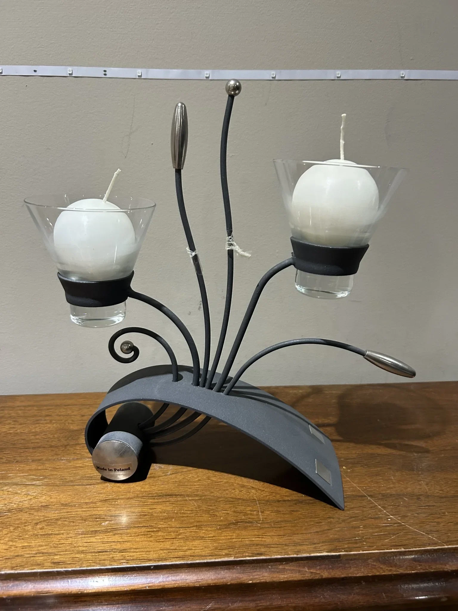 Decorative Wrought Iron Candle Holder Made in Poland