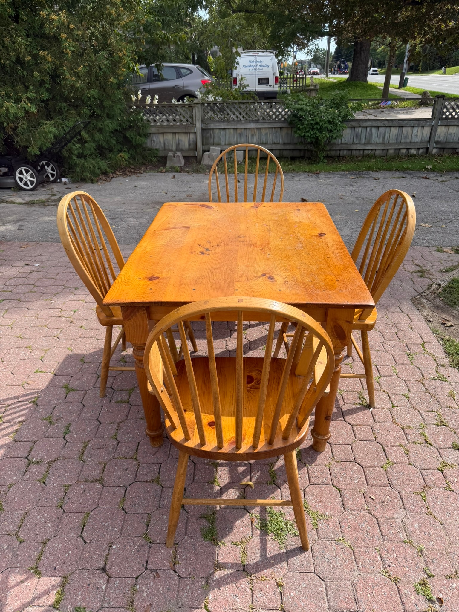 Pine Dinner Table and Chairs - photo 2