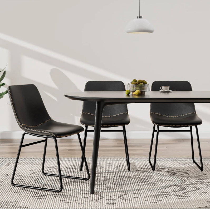 Black Dining Chairs with Metal Frame (Set of 4) - New in box - photo 3