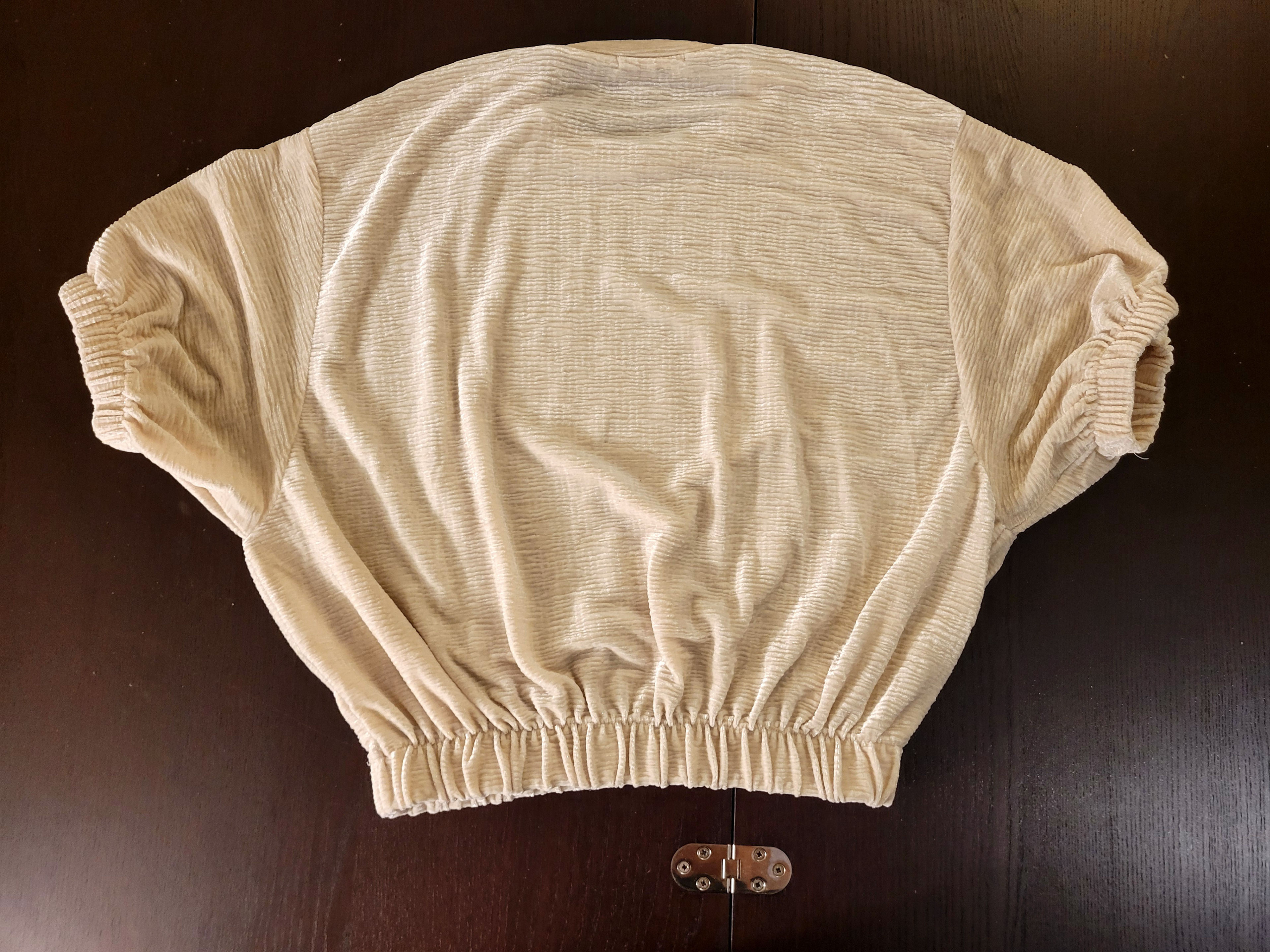 OAK + FORT cropped plissé/textured dolman sleeve top (NEW) - photo 4