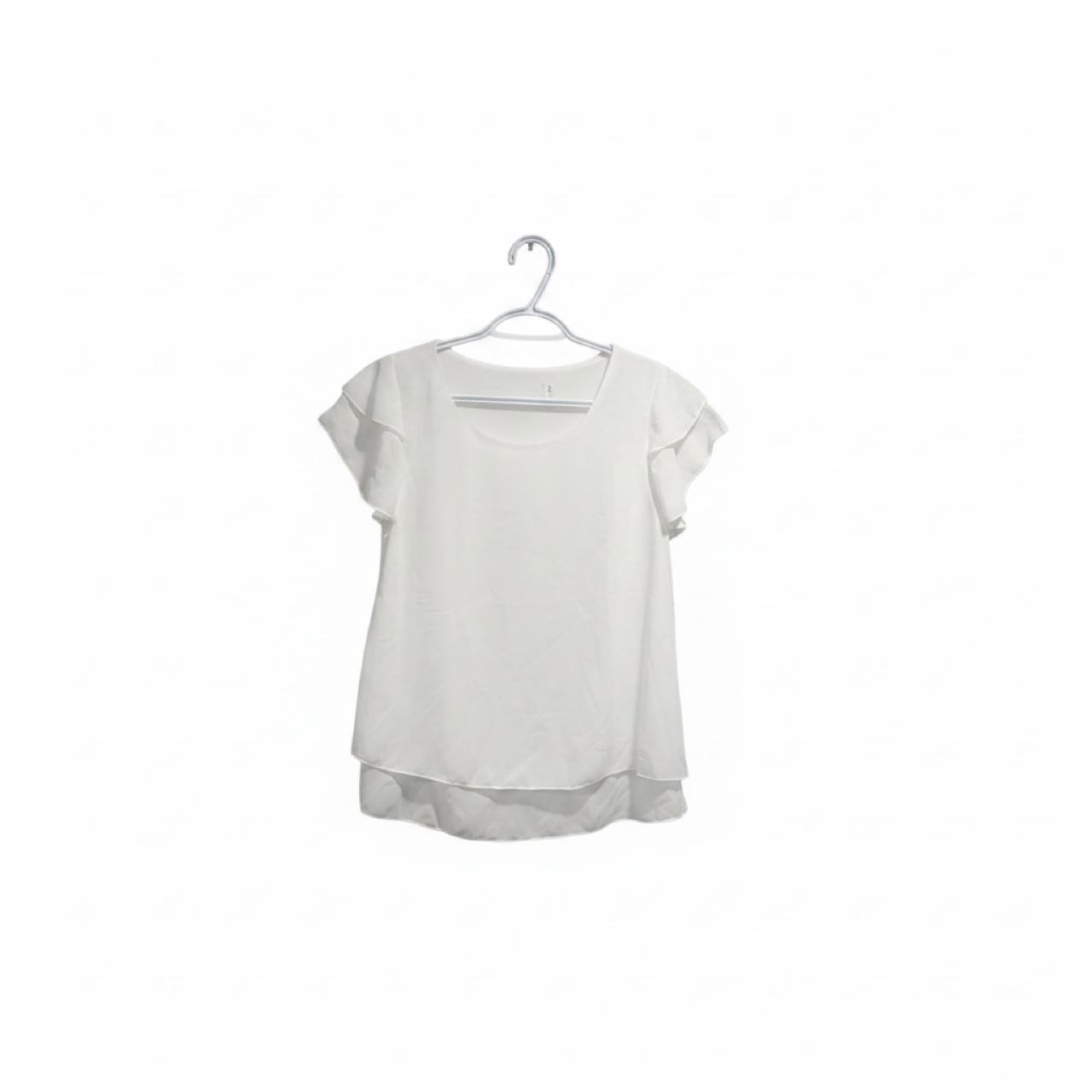 White Ruffle Blouse Flowy – Size S – Brand New - photo 2