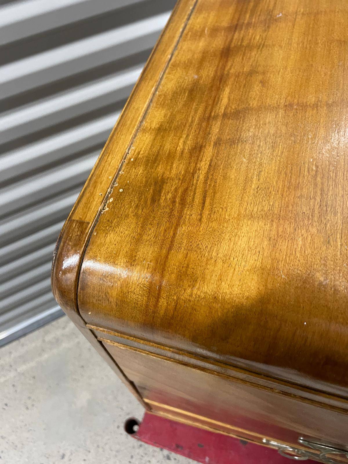 Vintage Art Deco Waterfall Double Dresser | 1930s Burl Wood - photo 2