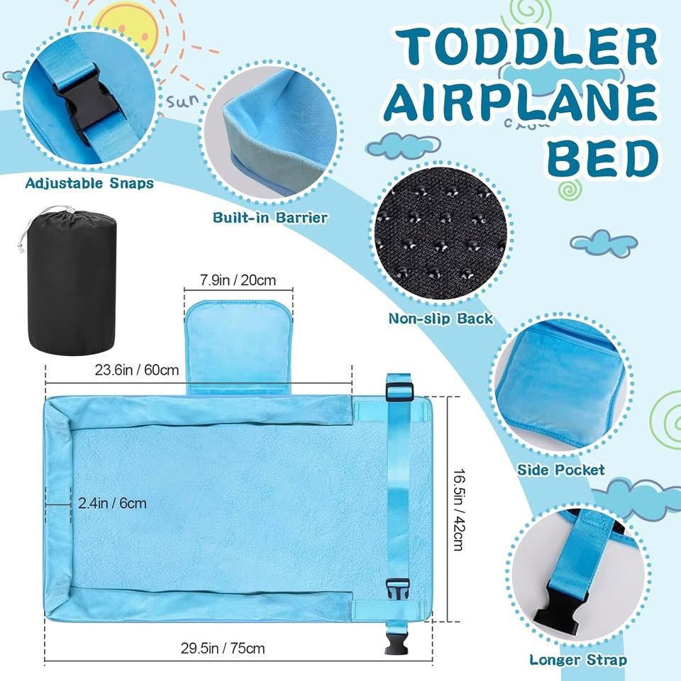 NEW~ Kids Travel Bed, Portable for Airplane/Train/Bus - photo 2