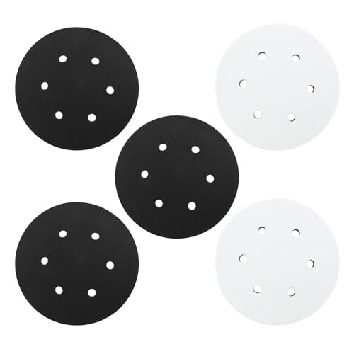 5-Pack 6” Hook & Loop Sponge Interface Pads – 6 Hole