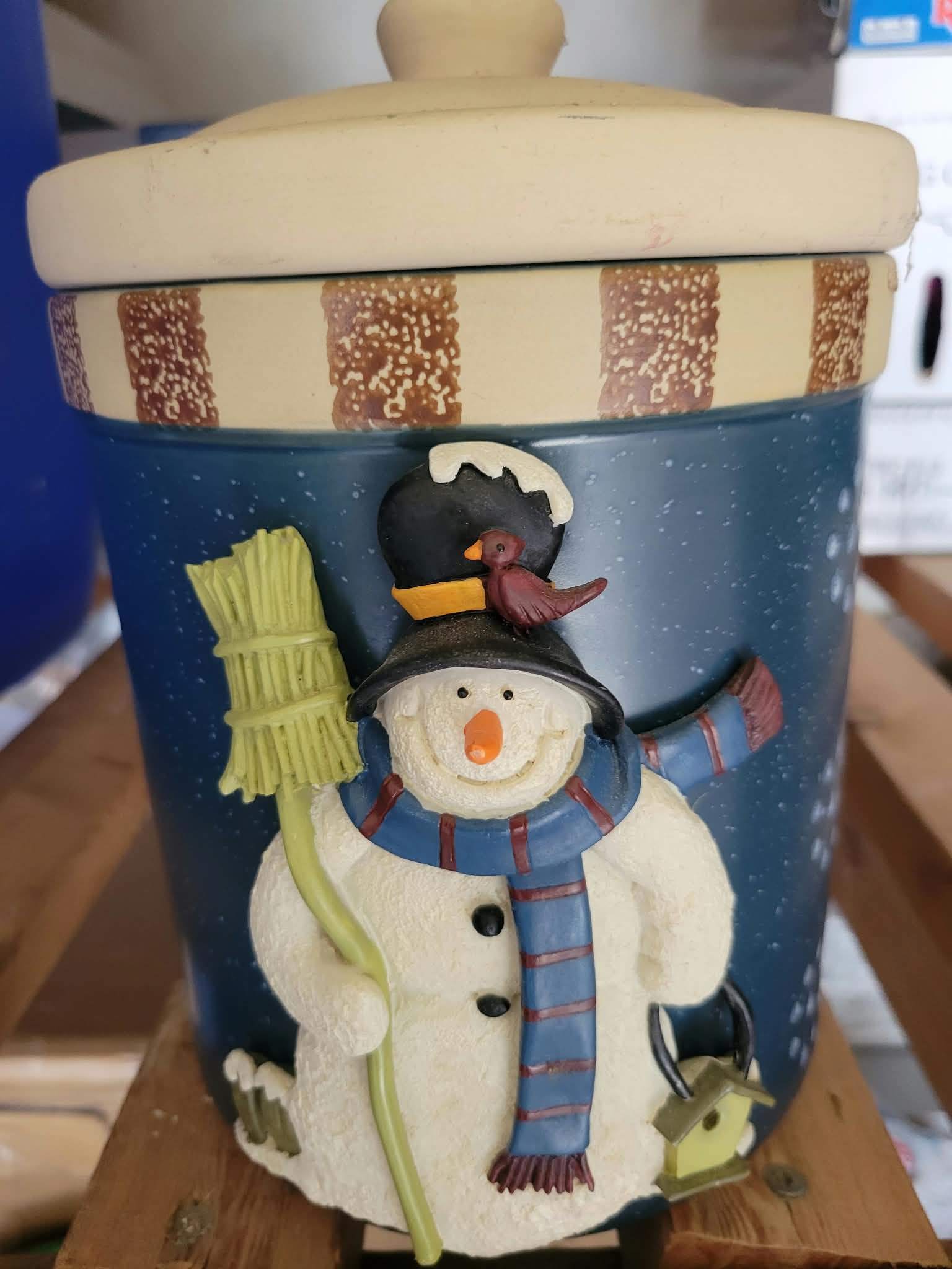 Ceramic Snowman Treat Jar