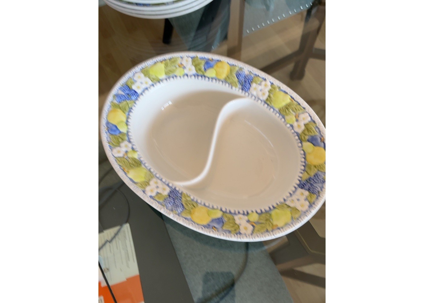 Metlox Della Robbia Oval Divided Serving Dish