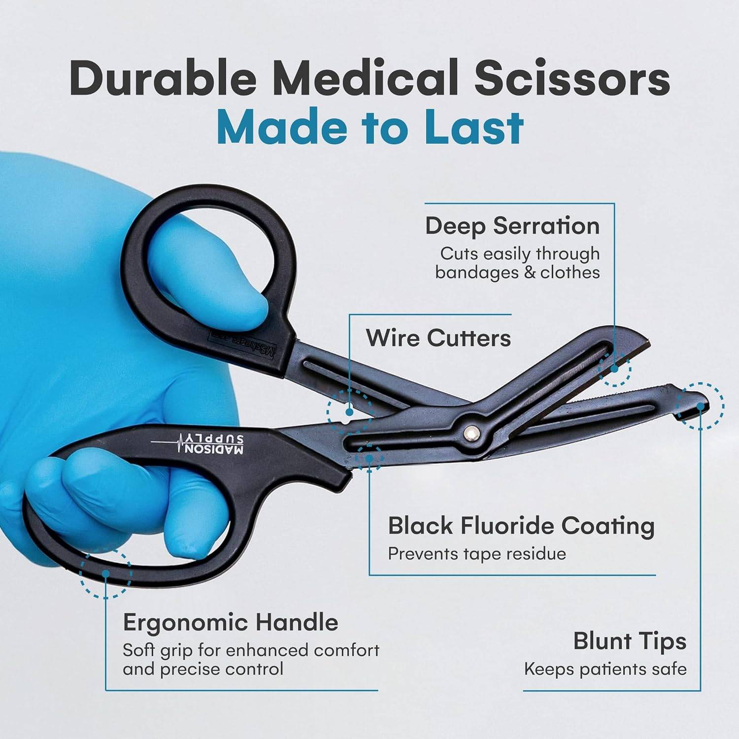 Madison Supply 7.5" EMT & Trauma Shears – 2 Pairs - photo 3