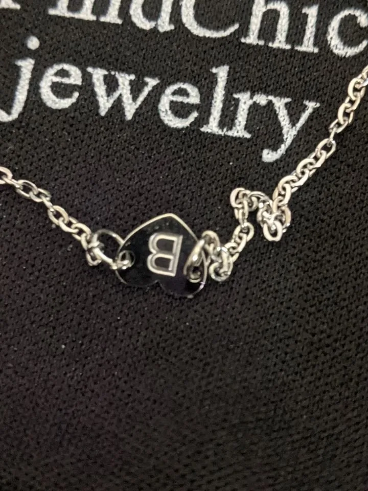 FindChic Personalized Cute Heart Charm Bracelets, letter B, New - photo 2