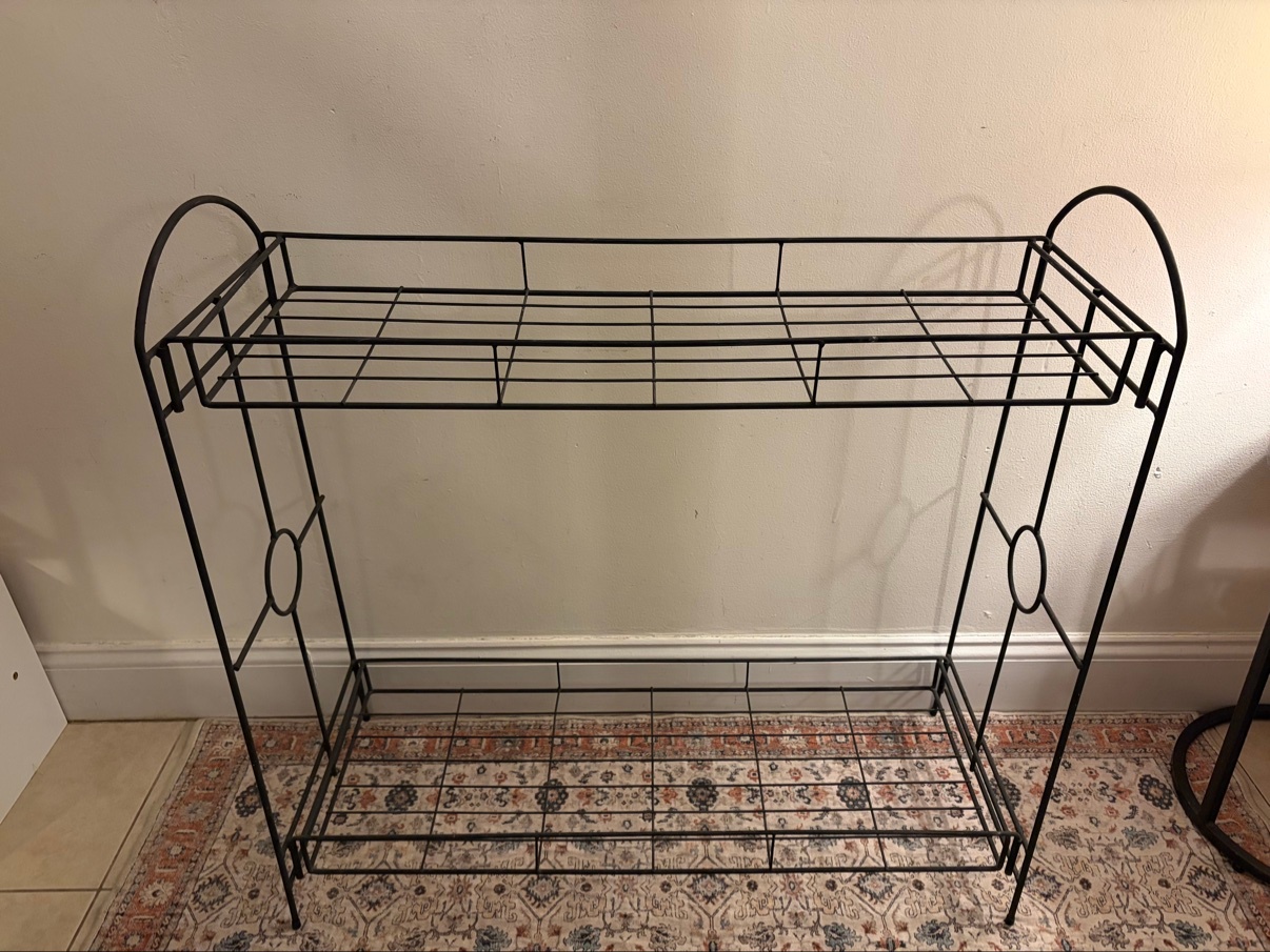 Shelf Rack Wrought Iron Metal 2-Tier - photo 2