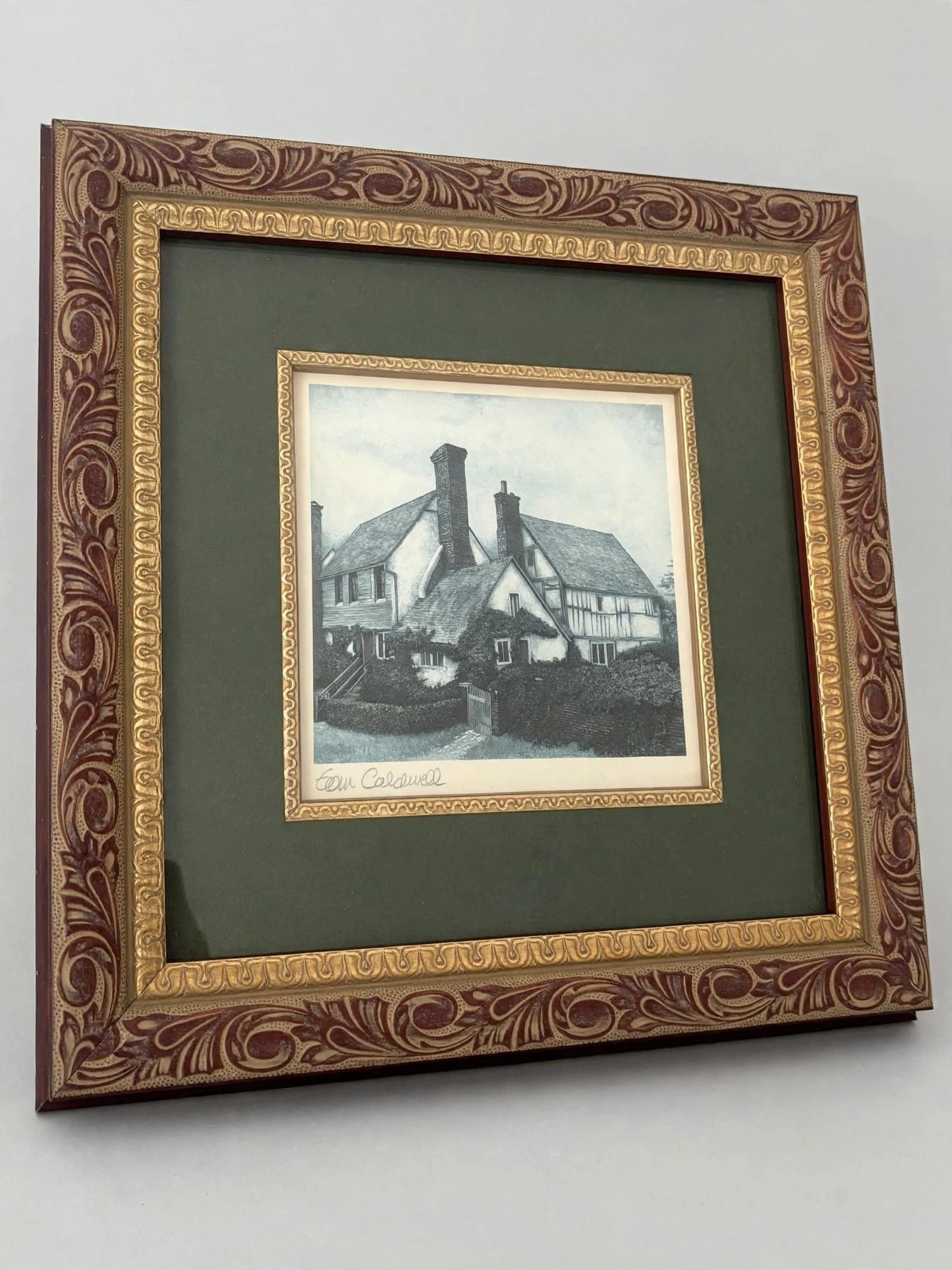 Tom Caldwell Framed Cottage Print Vintage Wall Art - photo 2