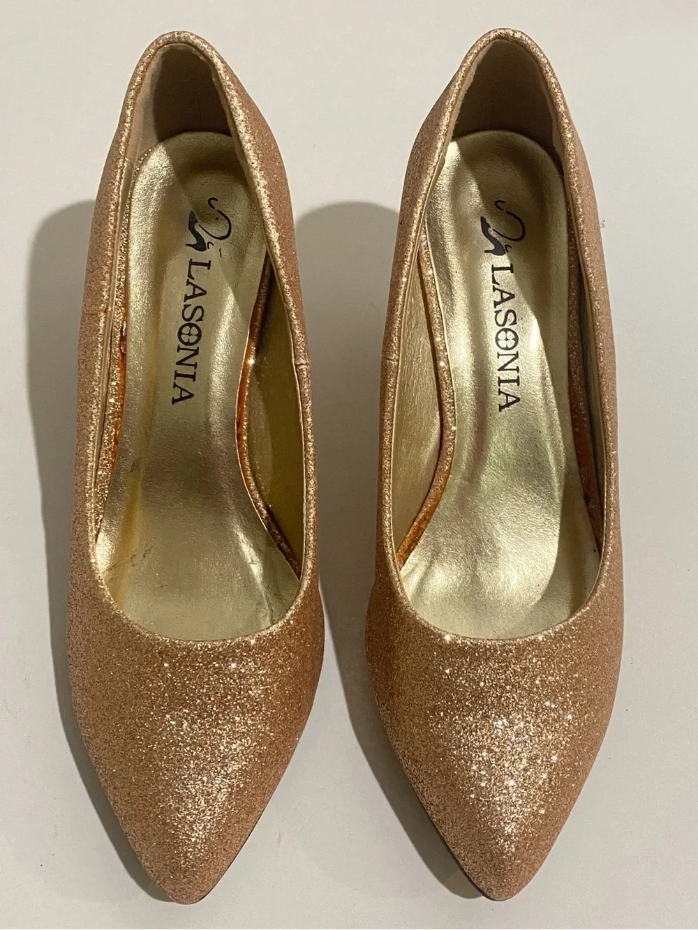 Lasonia Women's 5.5 Sparkle Pink Stiletto Pointed Toe Heels