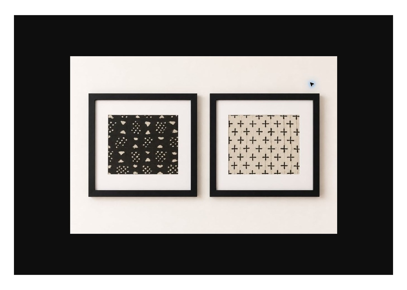 Pair of Framed African Mudcloth Textile Art