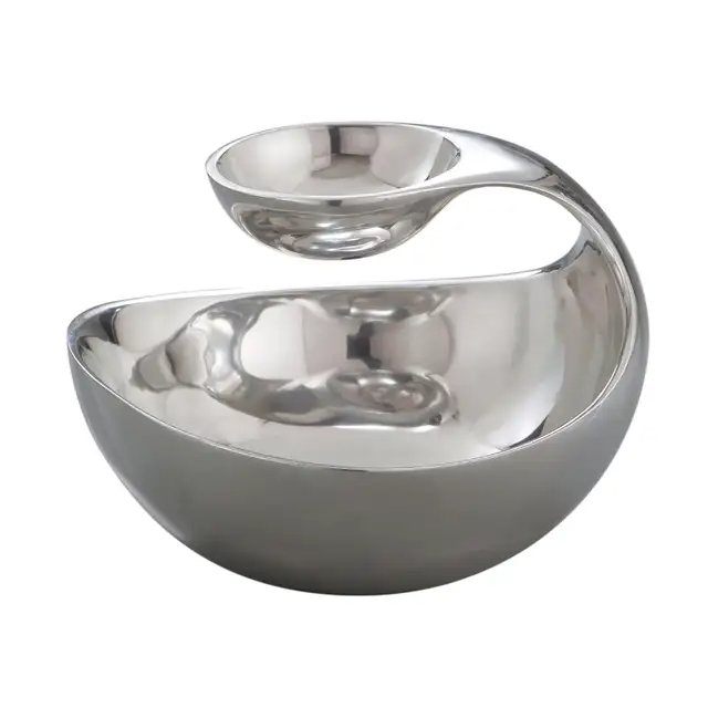 Nambe Scoop Server Chip & Dip Server Large 11”x8" Like New - photo 2