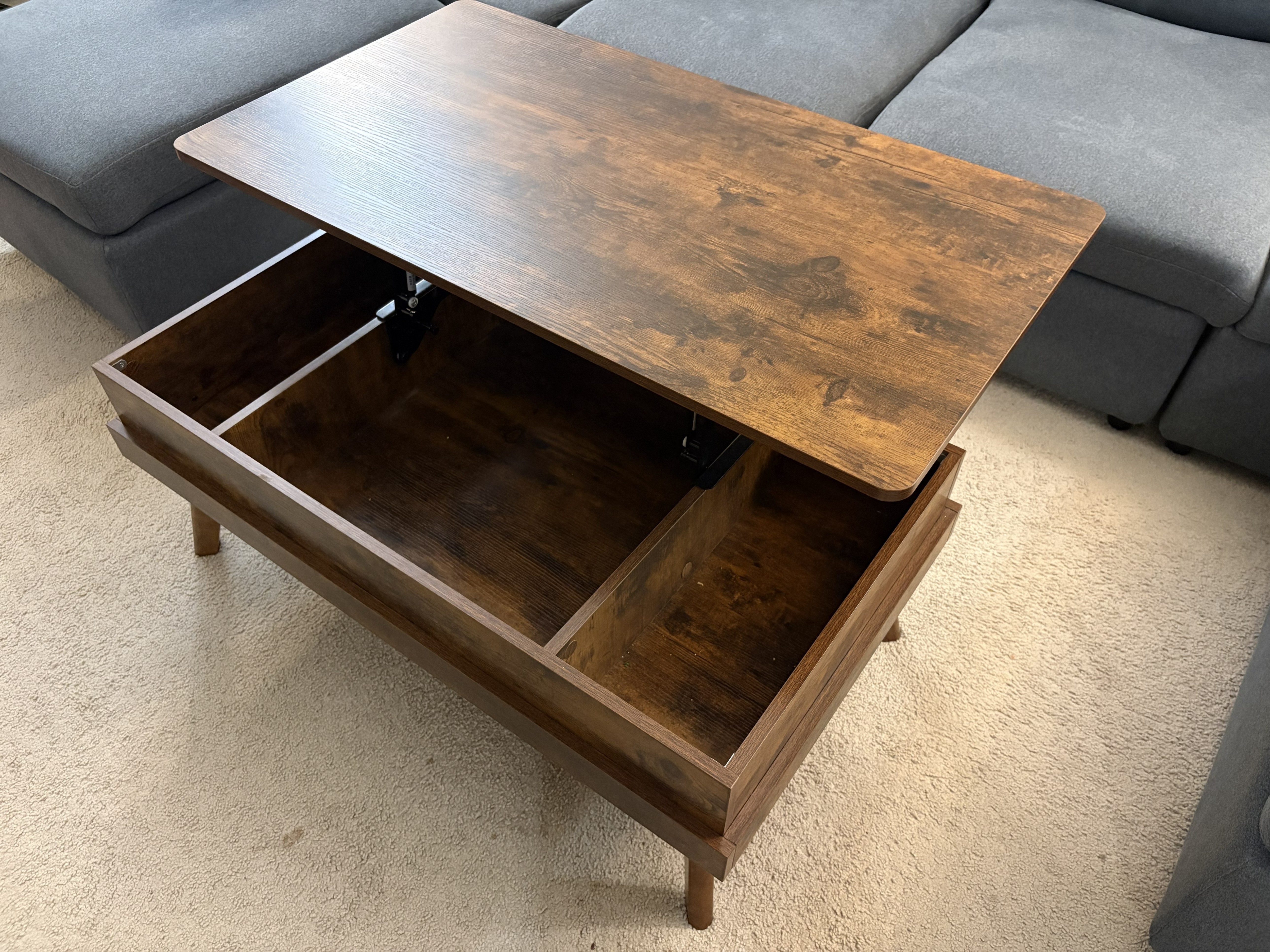 Lift-Top Coffee Table with Hidden Storage - photo 3