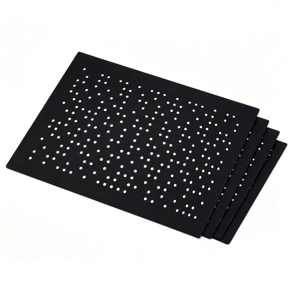Black Felt Placemats – Set of 4, 17.3 x 11.4 in - photo 3