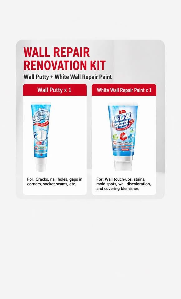 Wall Repair Putty & White Wall Repair Paint Kit