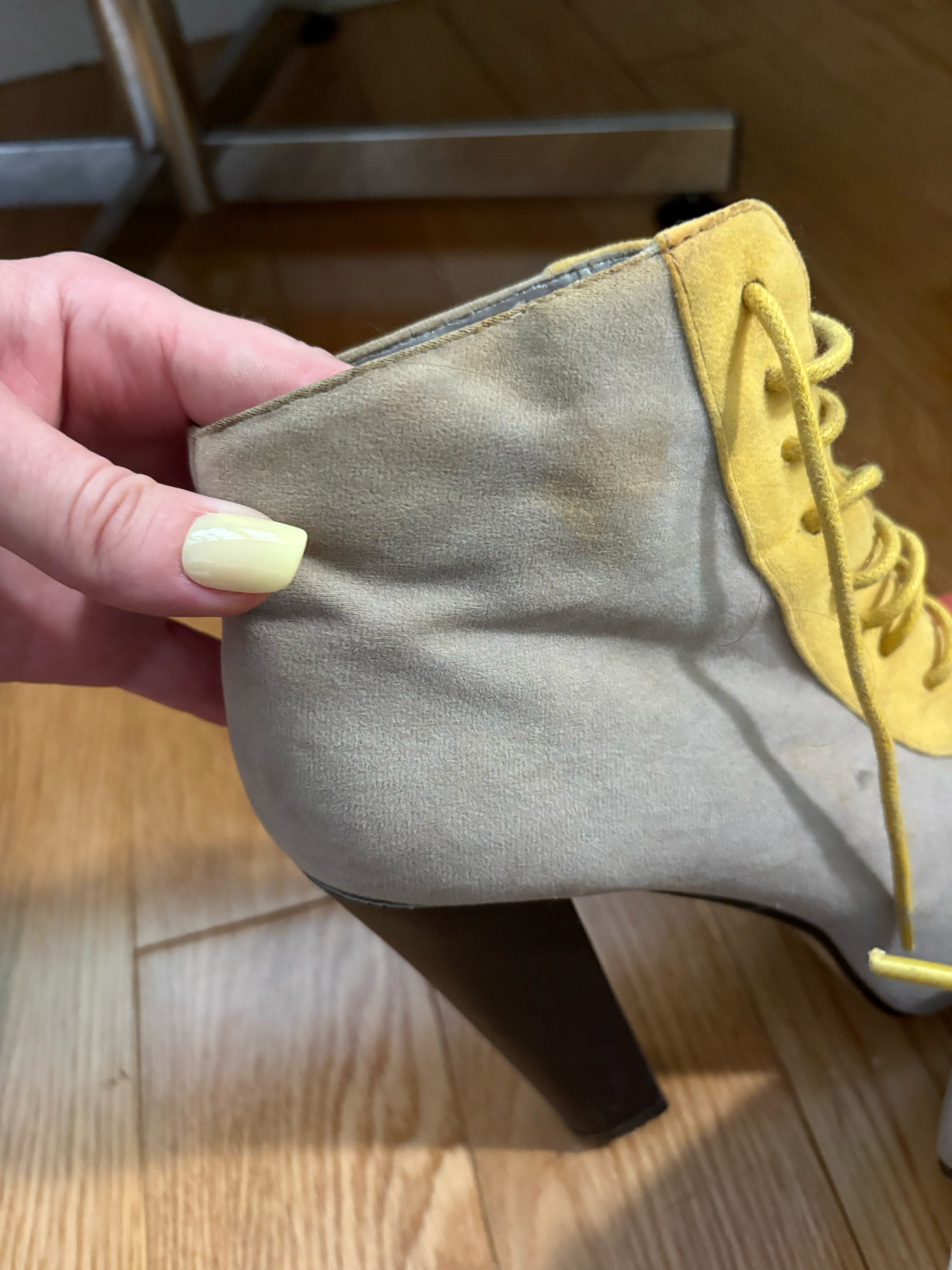 5.5 inch suede colourful chunky platform heels - photo 5