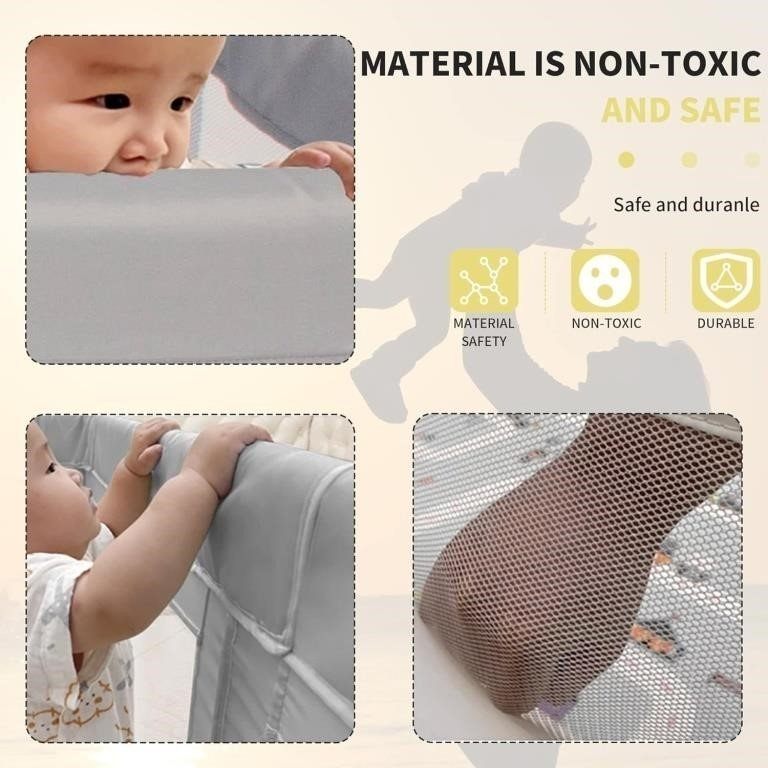 New BQKOZFIN Large Baby Playpen, 79"x71" Playpen, Soft Mesh - photo 3