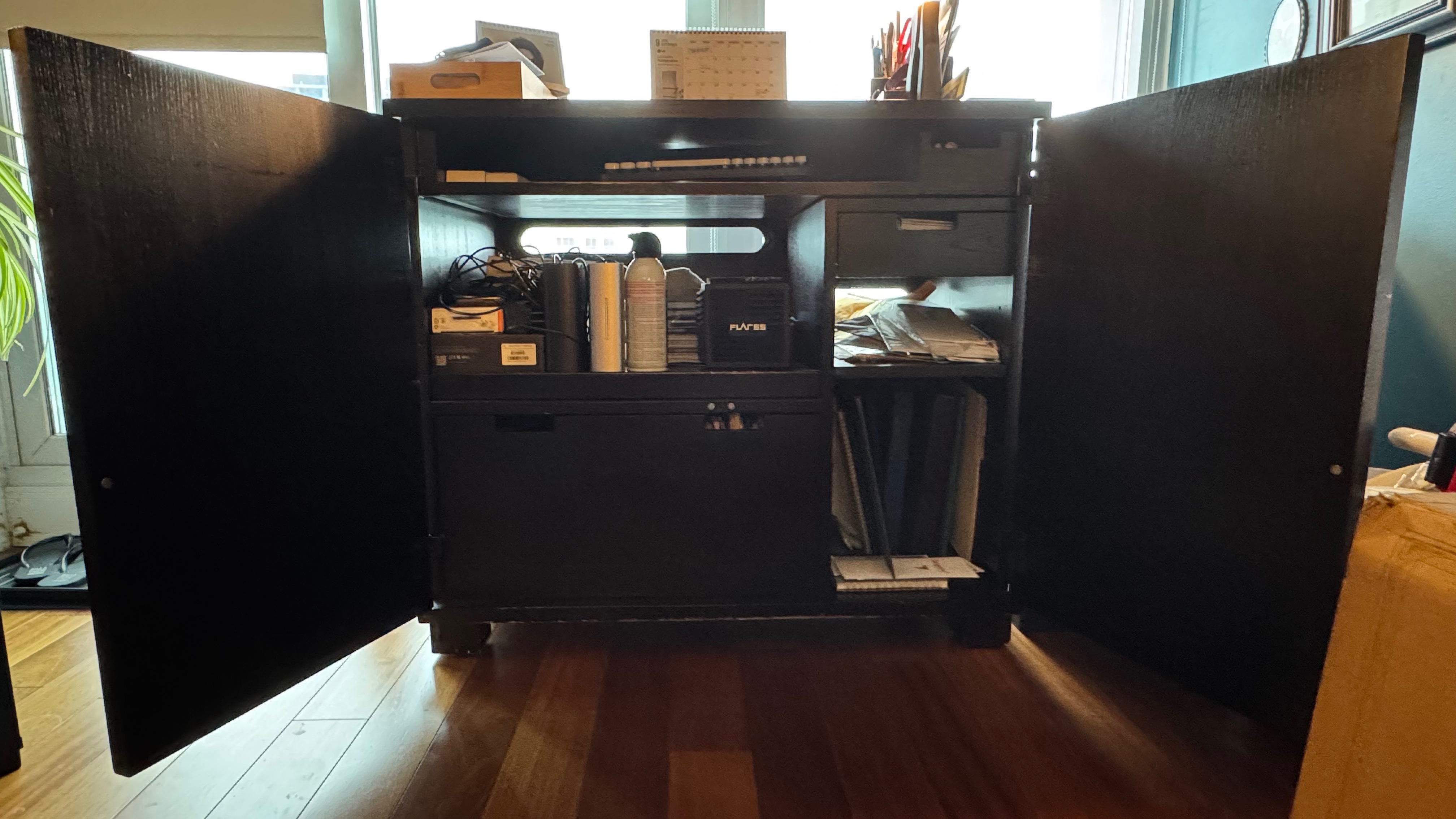 Crate & Barrel Compact Desk & Refurbished Filing Cabinet