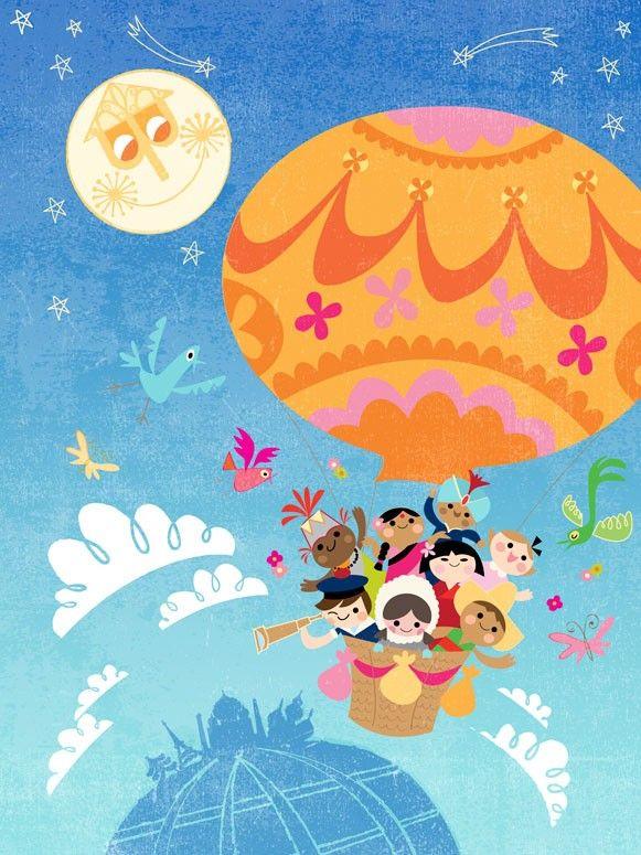 Canvas Wall Art - Disney "It's a Small World Balloon Explorers"