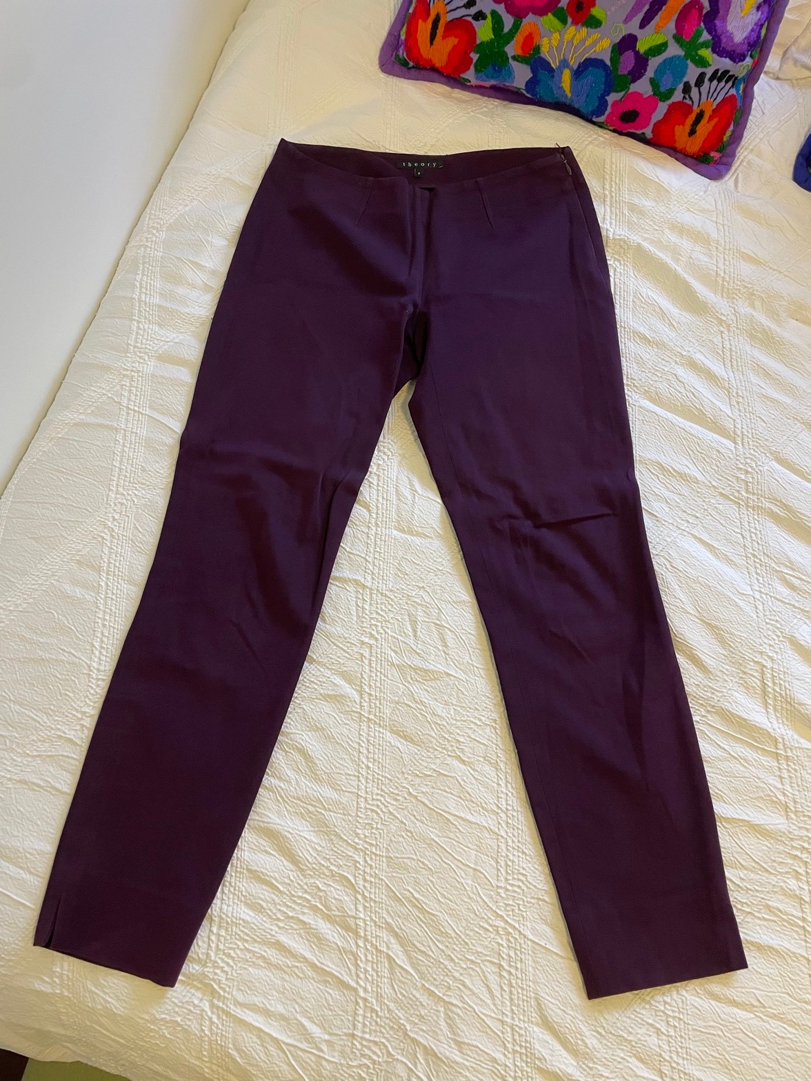Theory Purple Trousers Size 2