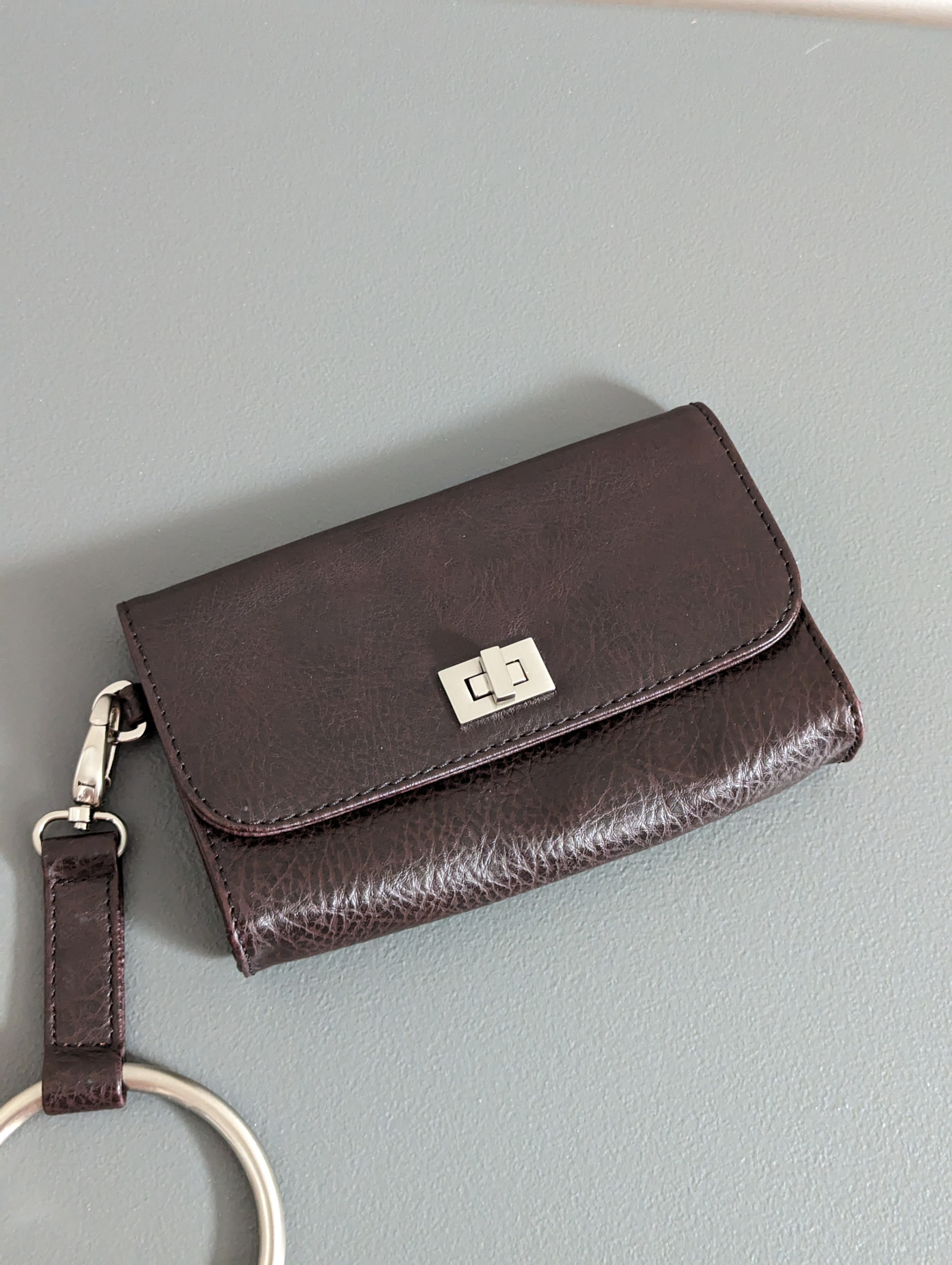Dark Brown Leather Clutch Bag - photo 4