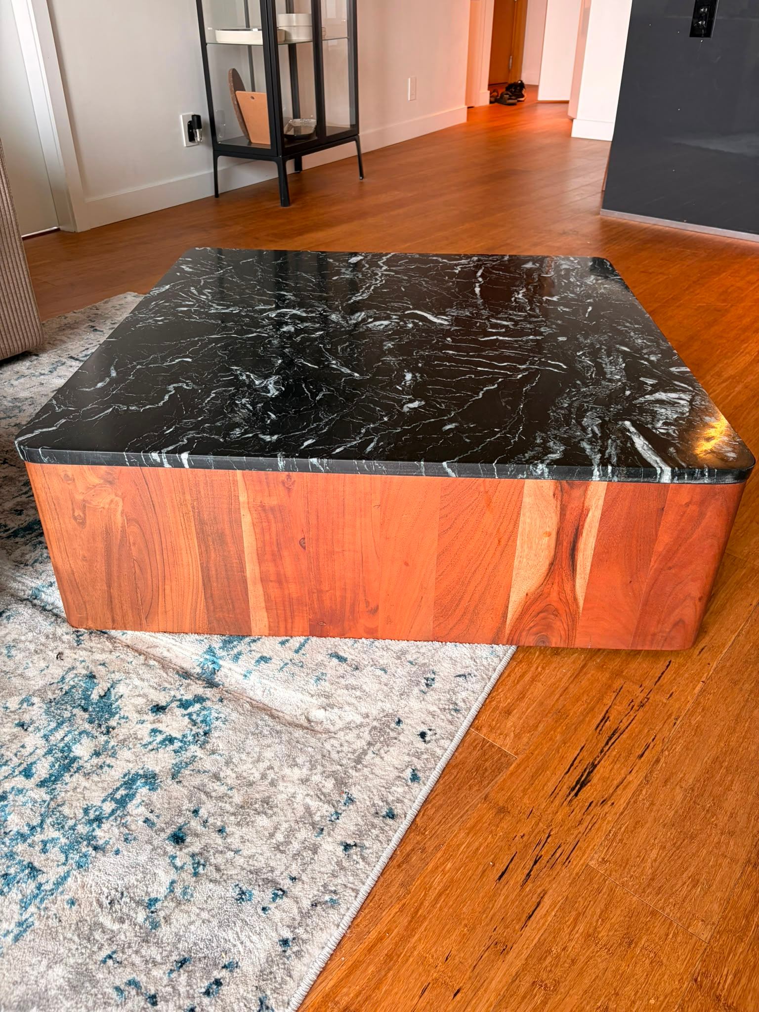 Sundays Marble Coffee Table - Black Marble Top, Walnut Base - photo 4