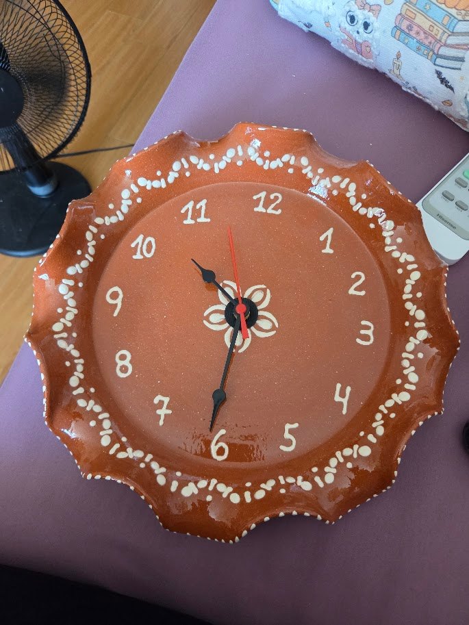 Hand-Painted Portuguese-Style Ceramic Wall Clock