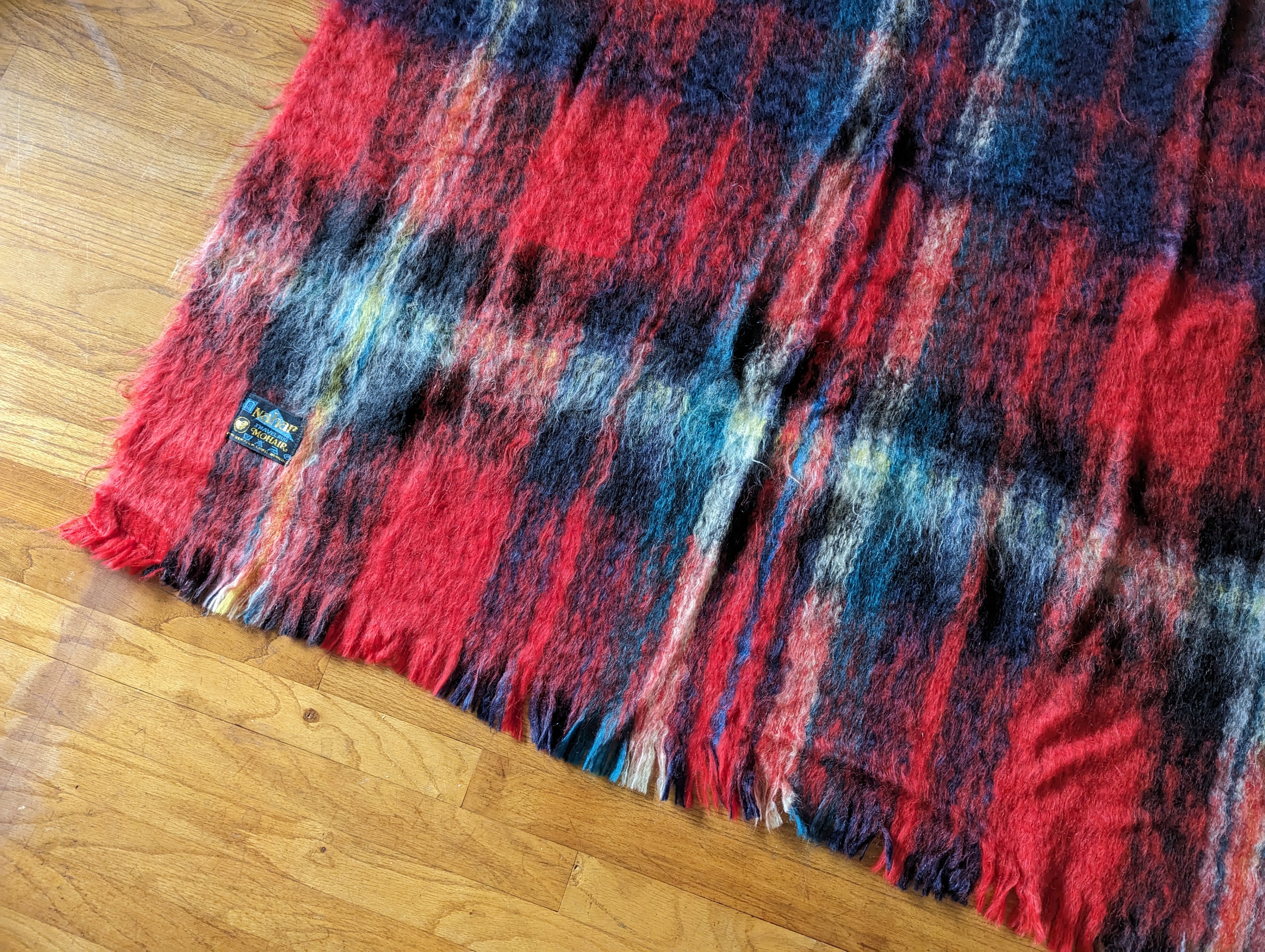 Mohair Travel Rug Throw Blanket Red Plaid by NAHAR - photo 2