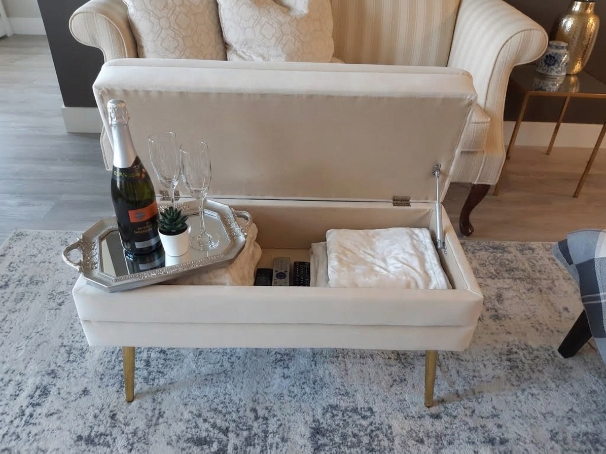 Upholstered Storage Ottoman/coffee Table $120 - photo 2