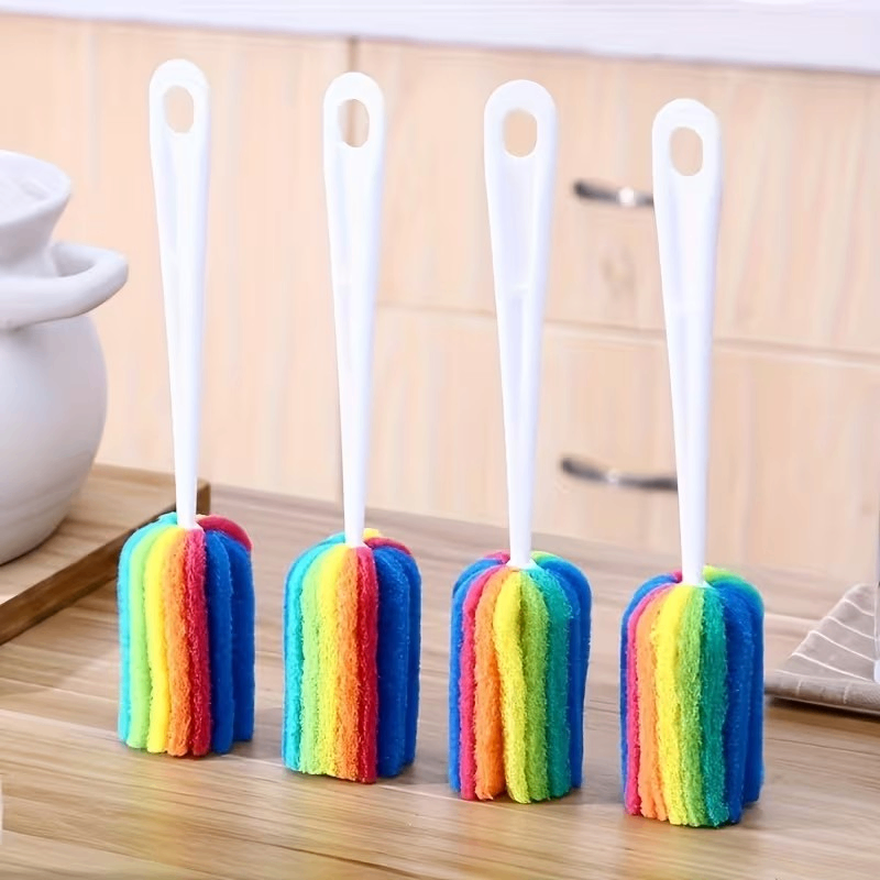 Rainbow-Colored Cleaning Brushes for The Kitchen