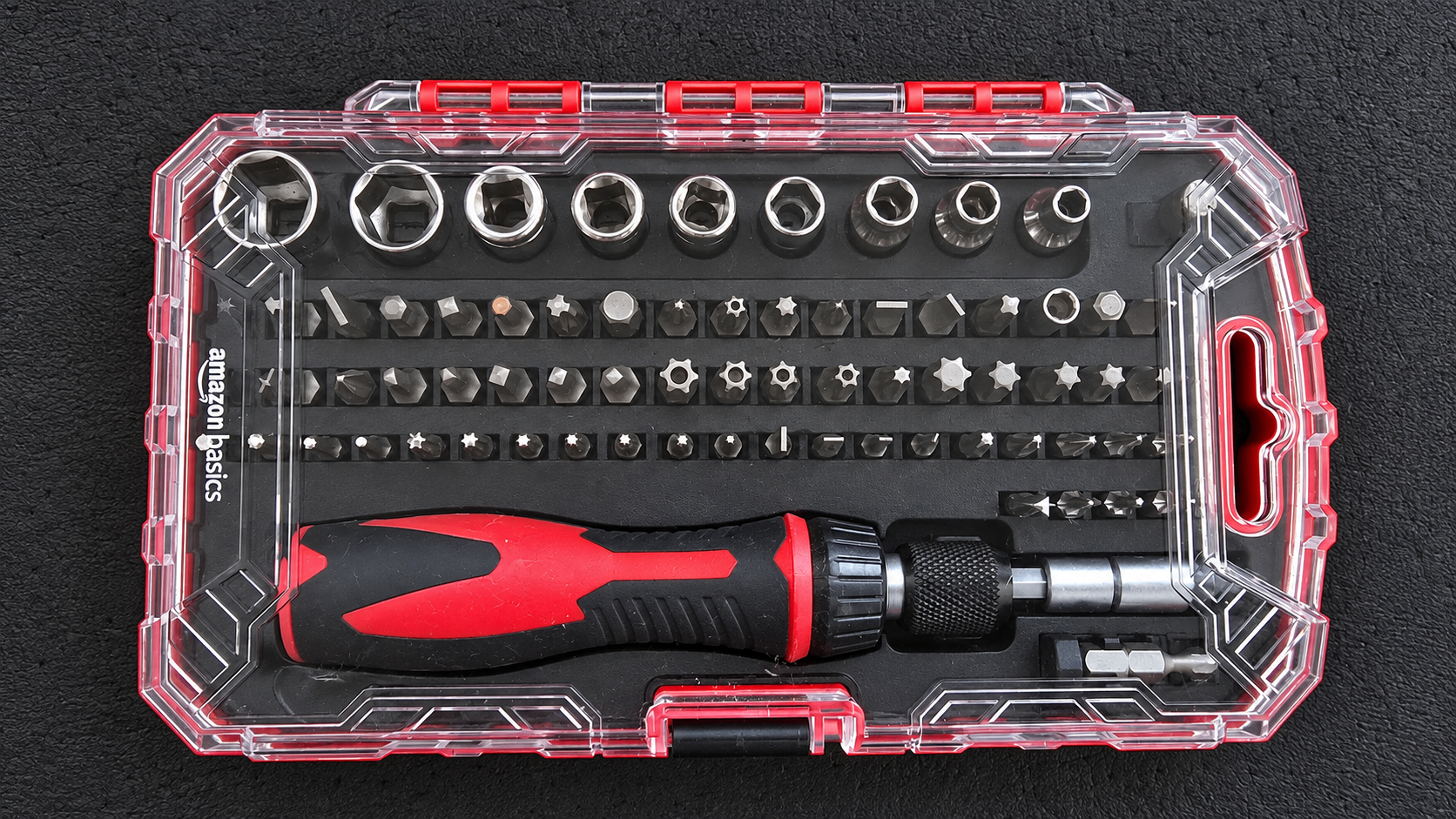 Amazon Basics 73-Piece Magnetic Ratcheting Screwdriver & Socket