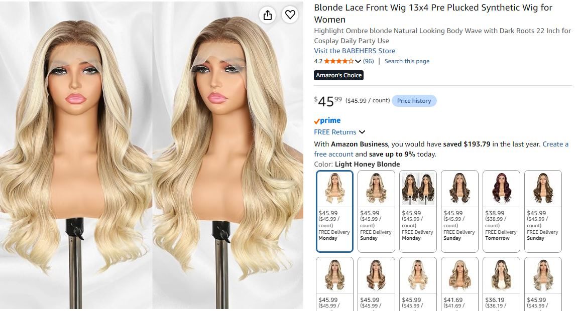 NEW~ 22" Ombre Blonde Lace Front Wig – 13x4 – Dark Roots - photo 5