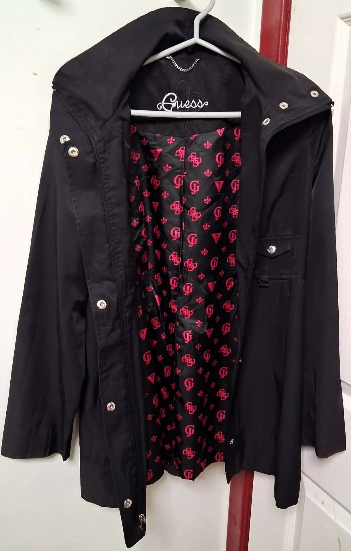 GUESS Trench Coat Jacket Monogram Logo Engraved Hardware - photo 2