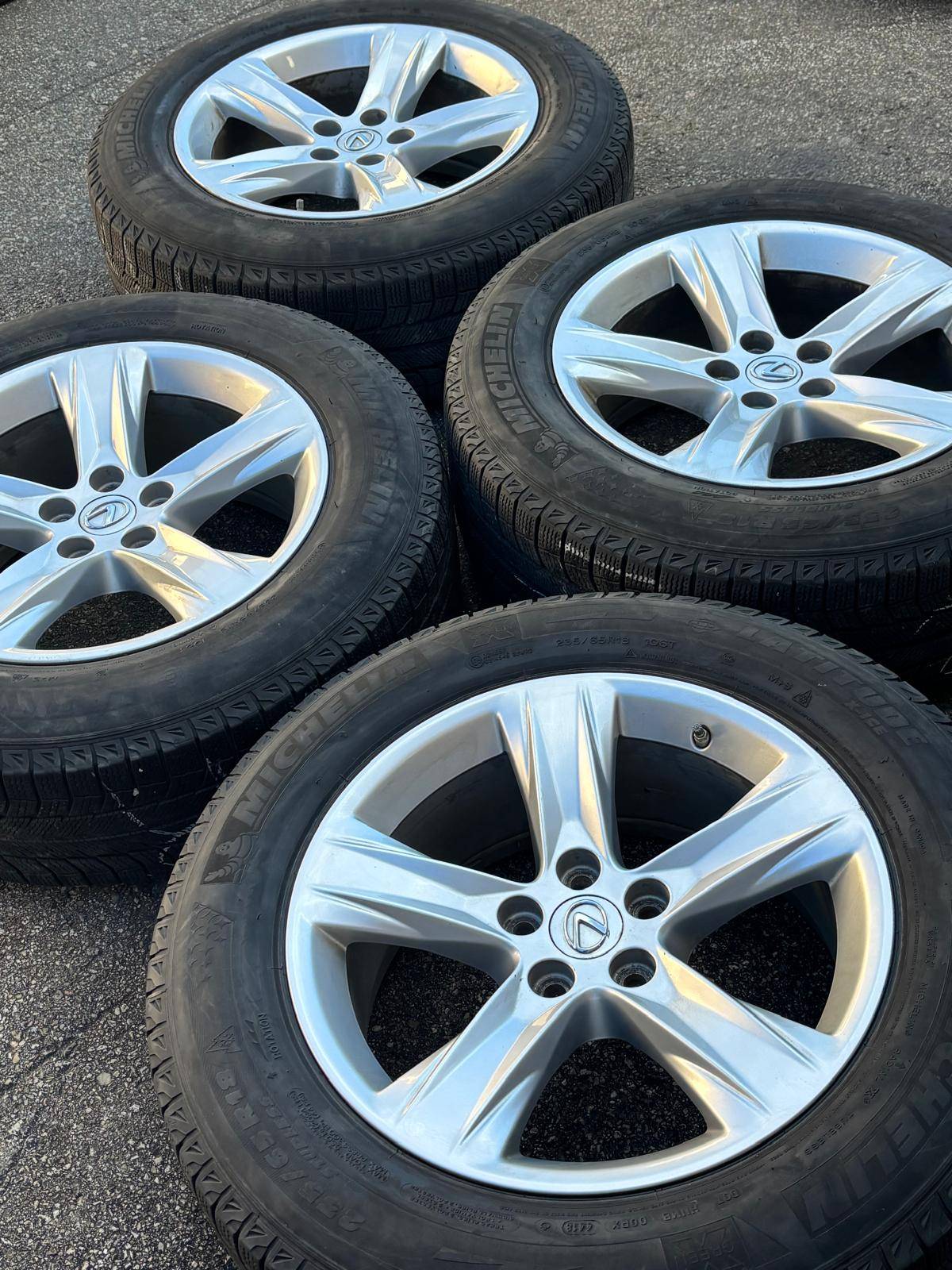 OEM 18"Lexus RX/Highlander(5x114)+235/65/R18 Michelin snows+TPMS - photo 2