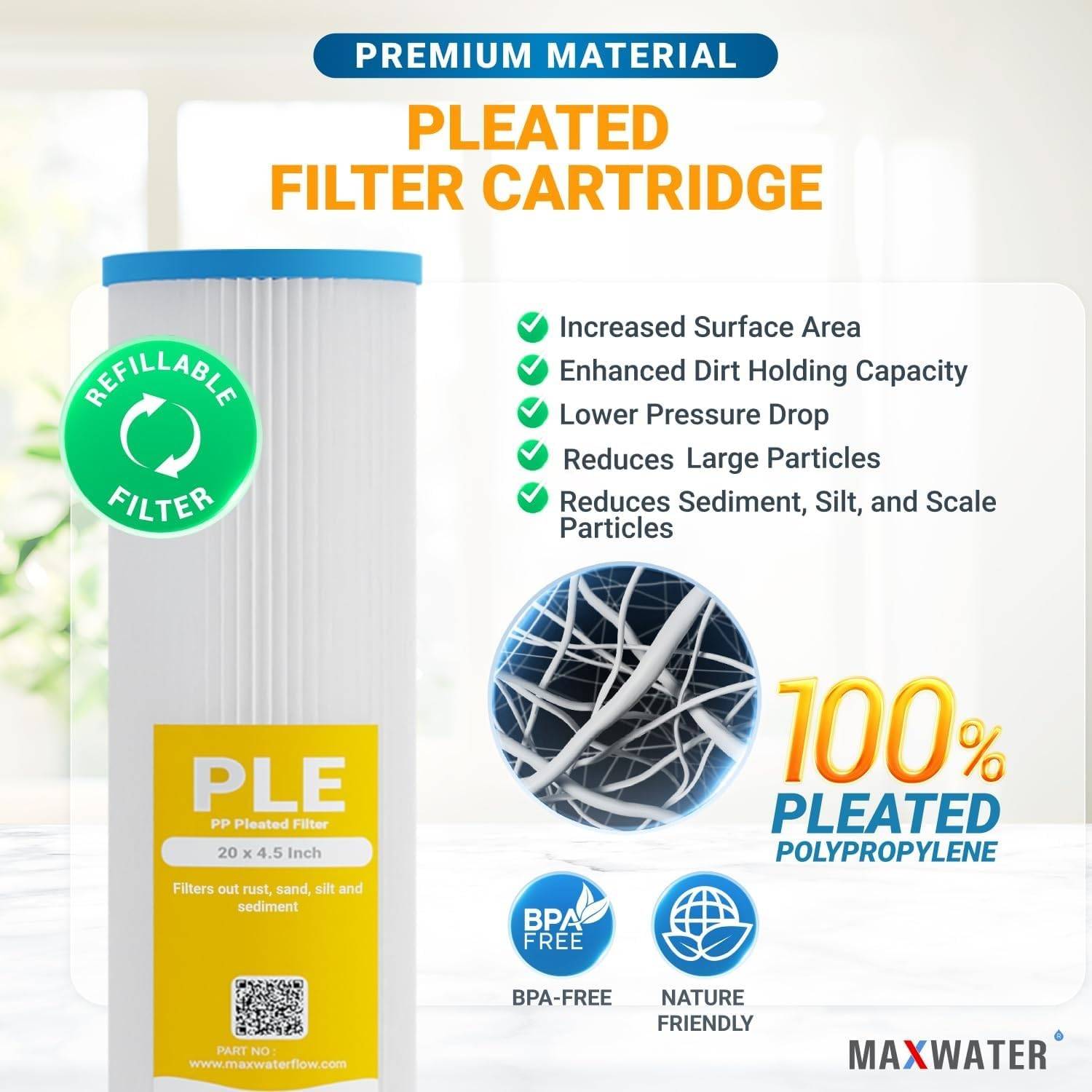 20” x 4.5” Max Water 50 Micron Sediment Filters – 2 Pack - photo 5